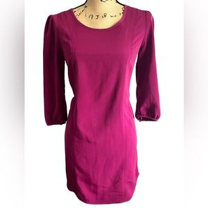 Kimchi Blue Dress 3/4 Sleeves Burgundy Solid in Size Small